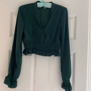 Hunter green TOBI crop top